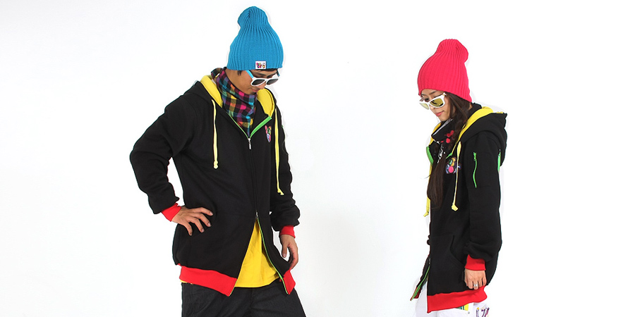 10/11 subpoint zipup styled hoodie(black/red/yellow)