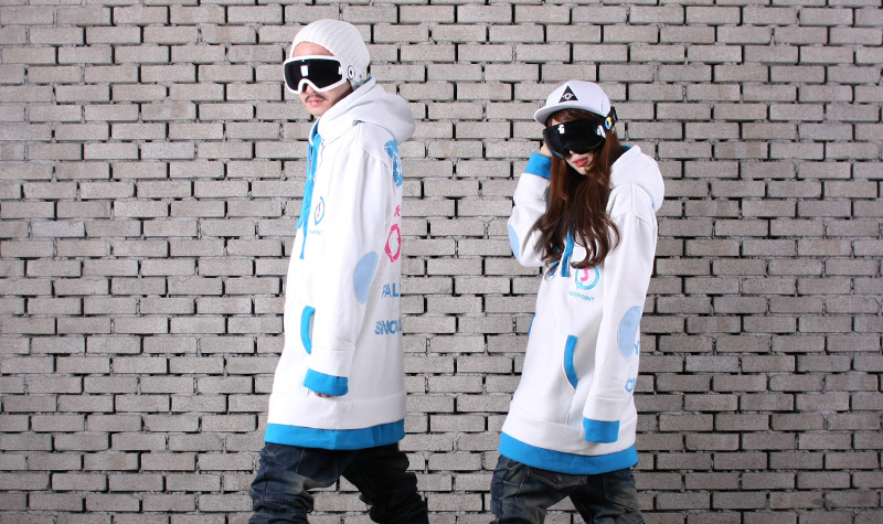 1213 SUBPOINT Layered Styled Hoodie(Ivory/Blue)