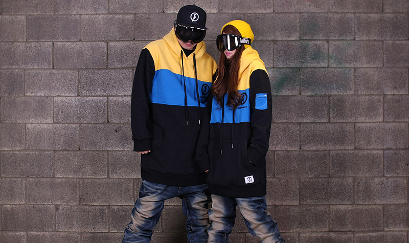 13/14 SUBPOINT 3Tone Styled Hoodie(Black/Blue/Yellow)
