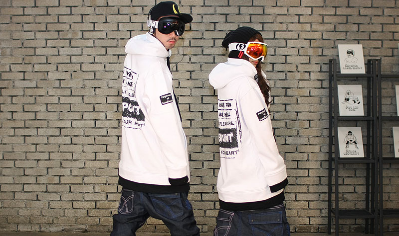 11/12 SUBPOINT Layered Styled Hoodie(White/Black)
